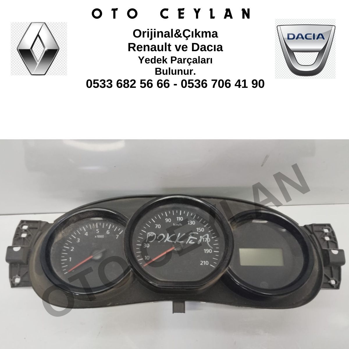 248108050R Duster Sandero 2 Lodgy Dokker Gösterge Saati Orijinal Çıkma