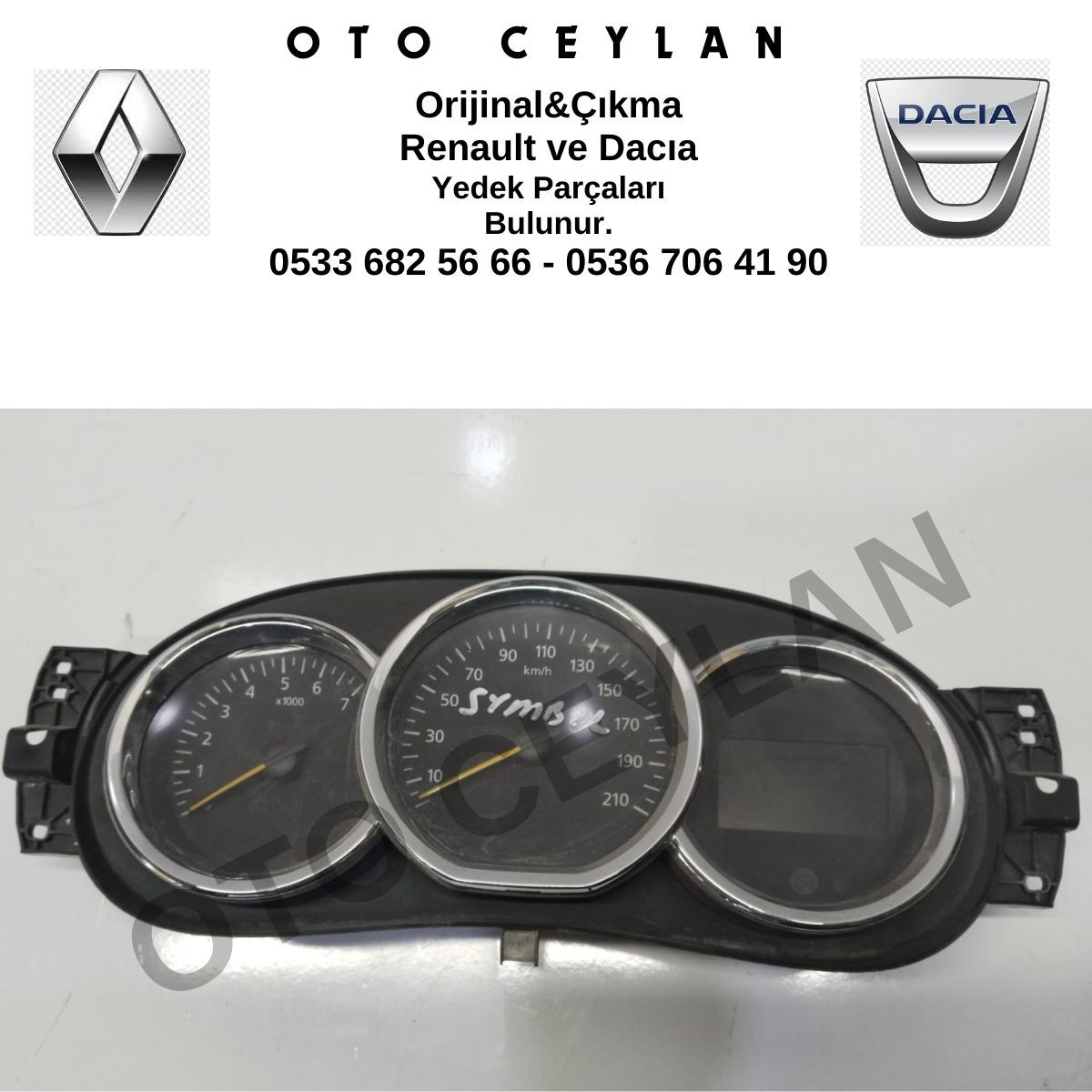 248103972R Yeni Symbol Sandero Gösterge Saati Orijinal Çıkma
