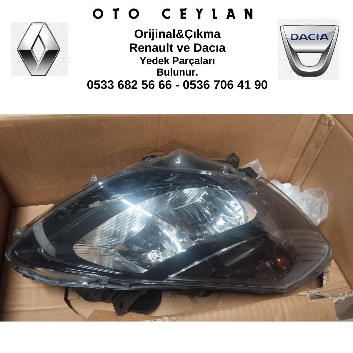 260103856R CLIO 3 SAĞ FAR SIFIR ORİJİNAL