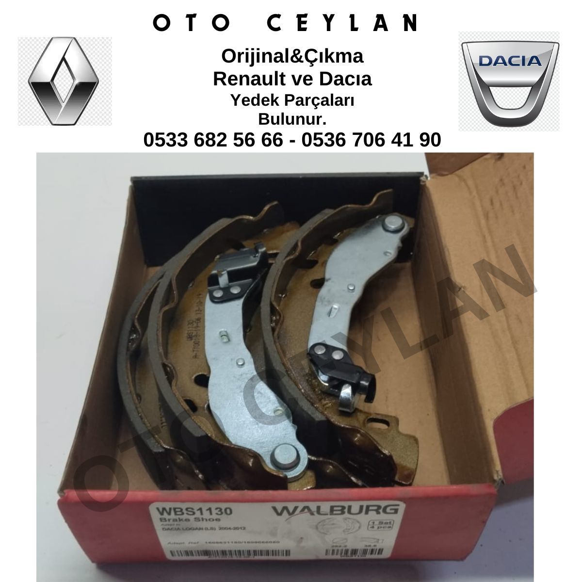 WBS1130 440609415R 7701207178 Clio Symbol Arka Pabuç Balata Takımı Sıfır Walburg Marka