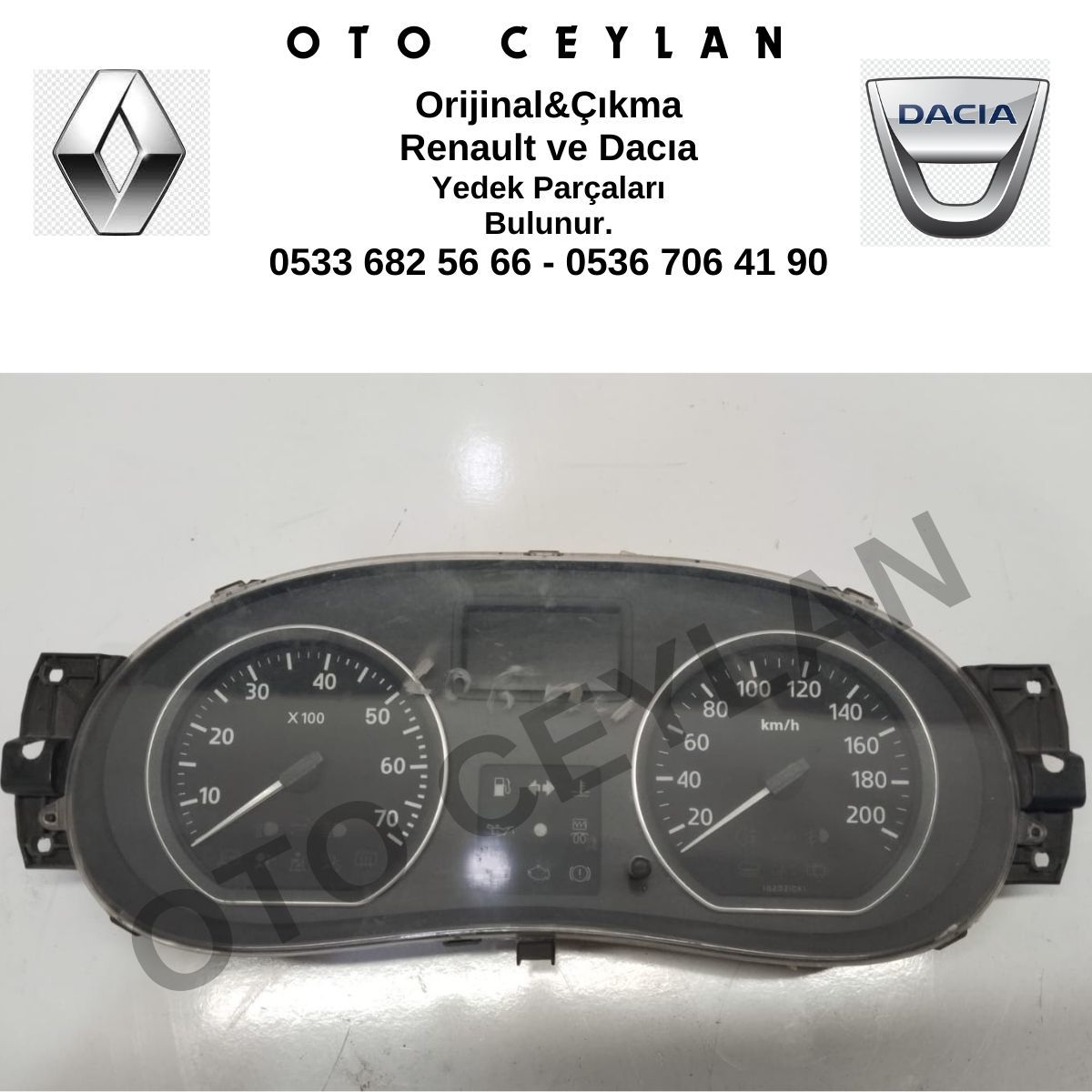 248104354R Sandero Stepway Gösterge Saati Orijinal Çıkma