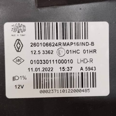 260106624R KROM CITALI FAR SAG CLIO IV 2012 - 2020(HAFİF DEFOLU)