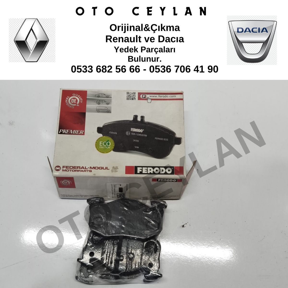 FDB558 7701203668 Megane 1 Clio 1 3 Arka Fren Balatası Sıfır Yerli Üretim