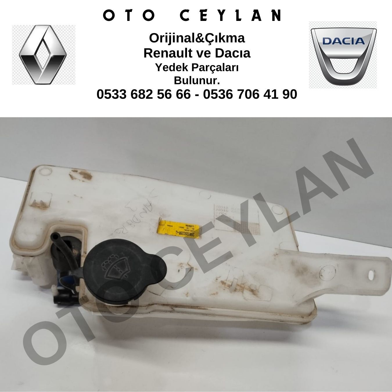 289109339R Sandero 3 Su Fıskiye Deposu Çıkma Orjinal