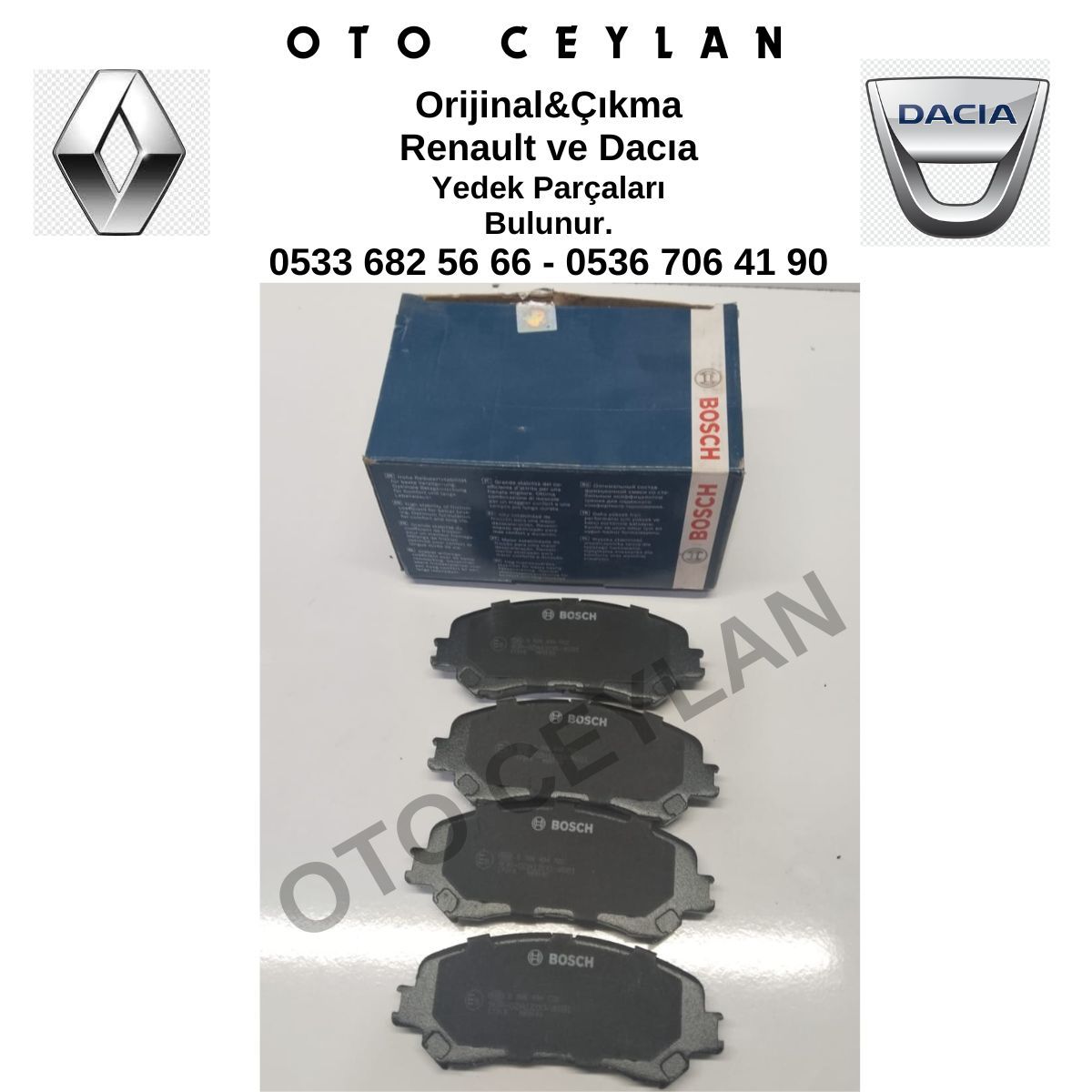 410606124R 7711946205 410606808R Megane 4 Talisman Ön Fren Balatası Takım Sıfır Yan Sanayi Bosch Marka