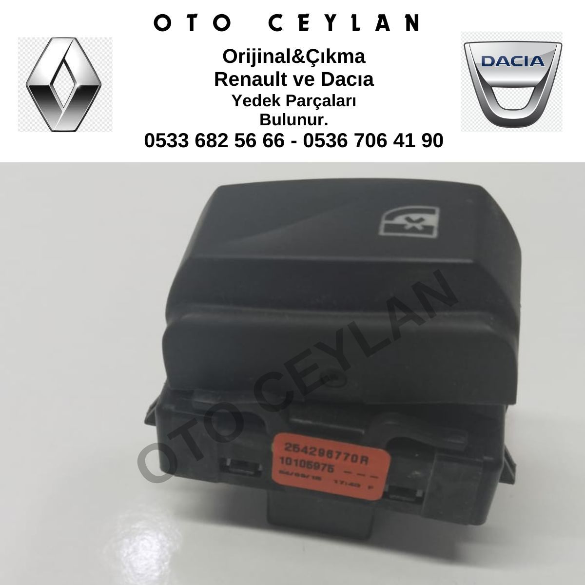 254296770R Duster Arka Cam Kilitleme Düğmesi Orijinal Çıkma