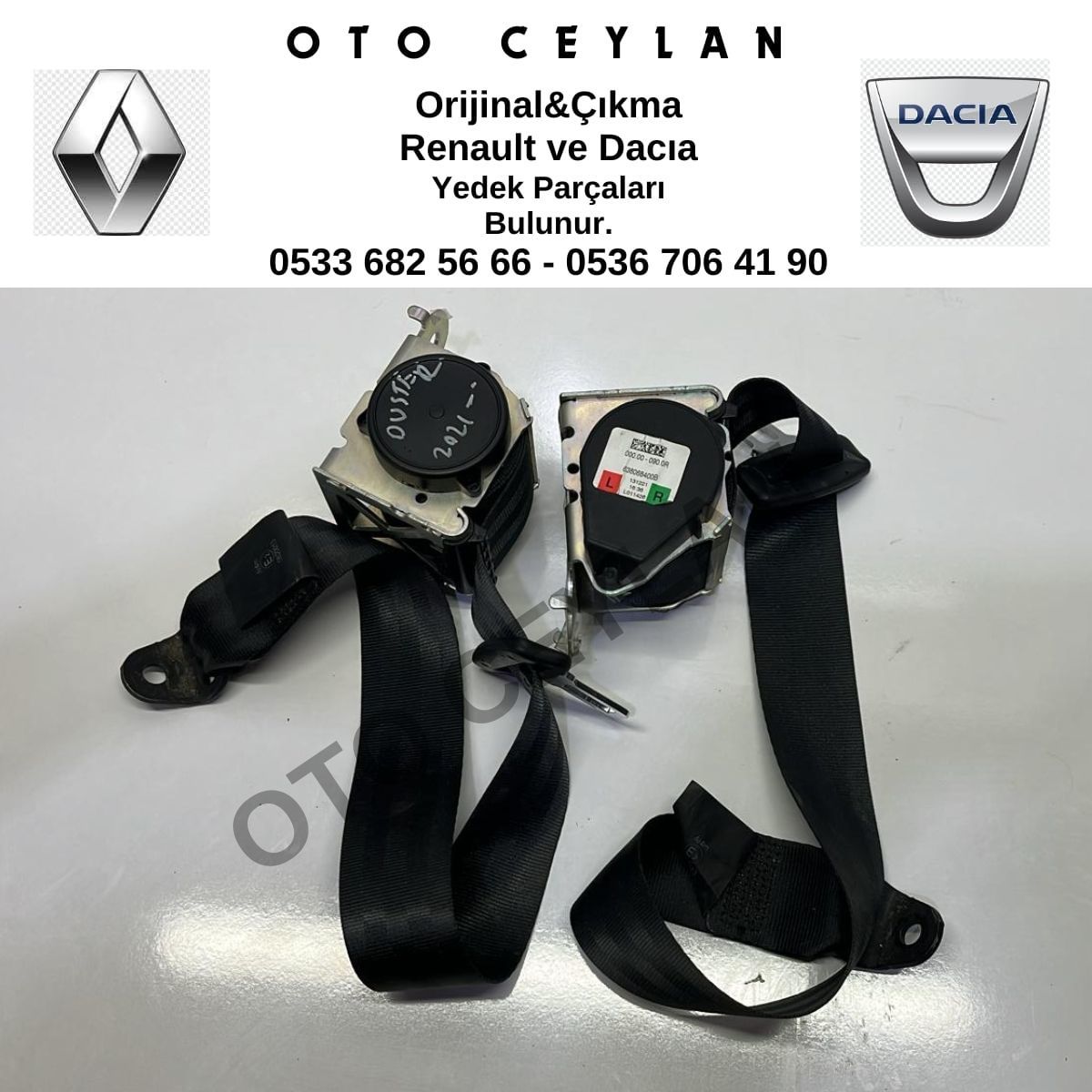888404618R Duster 2022 Arka Emniyet Kemeri Çıkma Orjinal