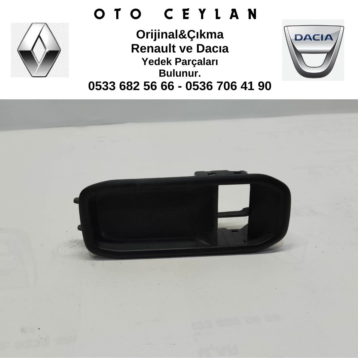 809619758R Duster Sol Ön Cam Düğme Çercevesi Çıkma Orijinal