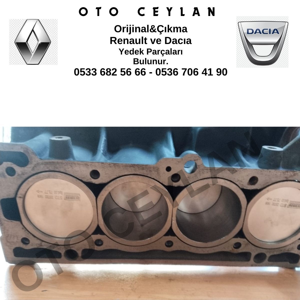 Renault 19 1.4 E7J Motor Blok Yarım Rektefiyesi Sıfır Yapılı