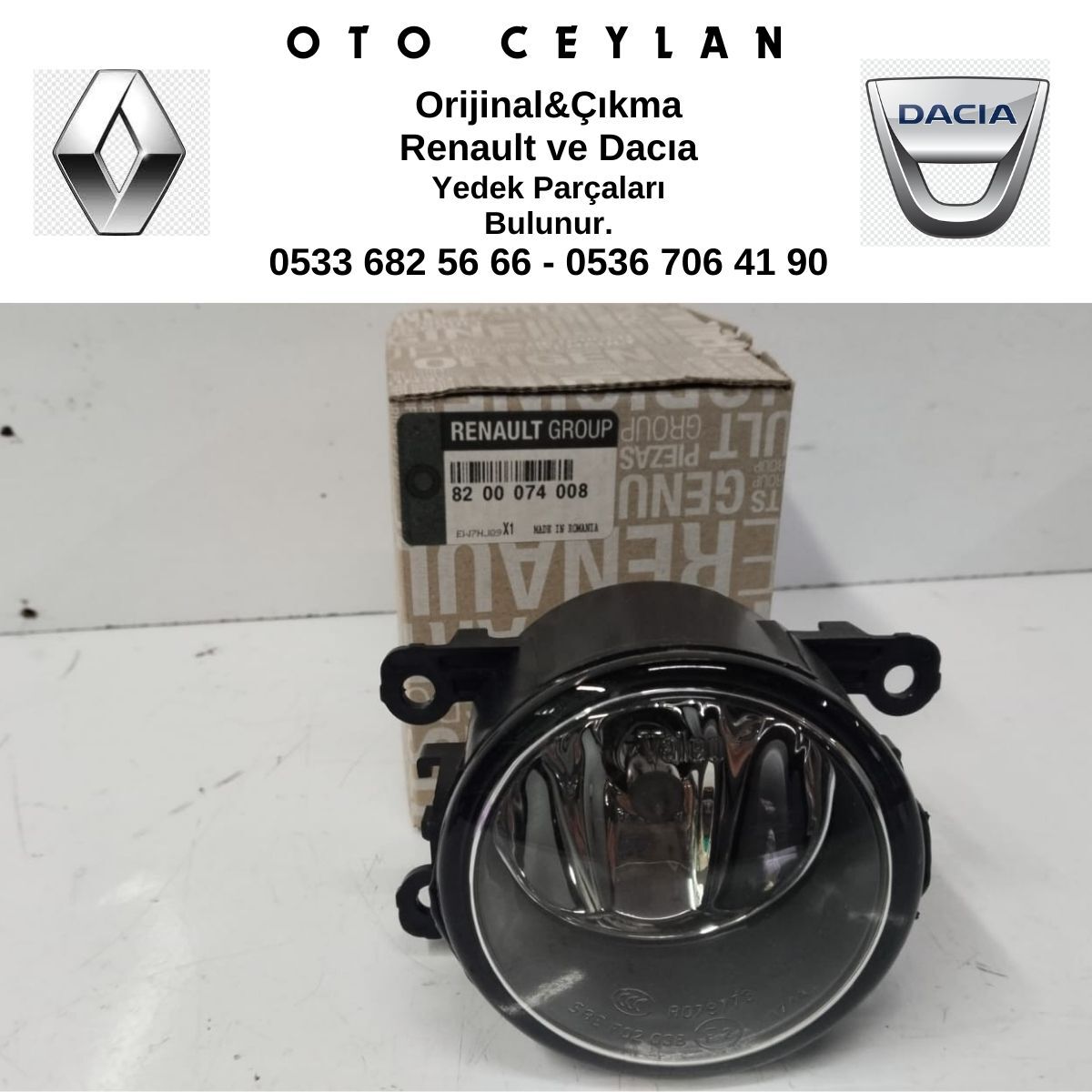 8200074008 MEGANE 2 SCENIC 2 SİS FARI LAMBASI