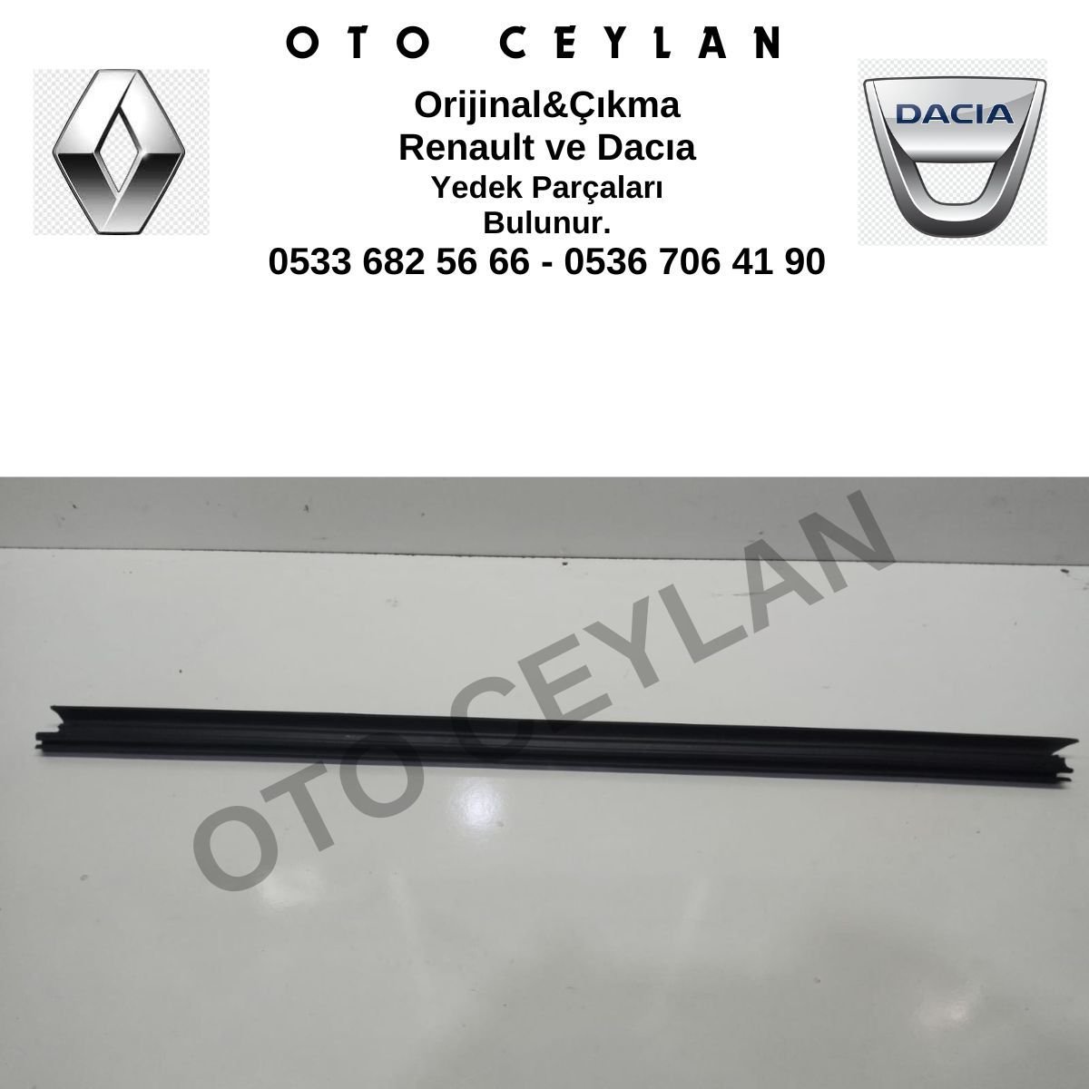 803301943R Sandero 3 Sağ Ön Kapı İç Sıyırıcı Fiti Orijinal Çıkma