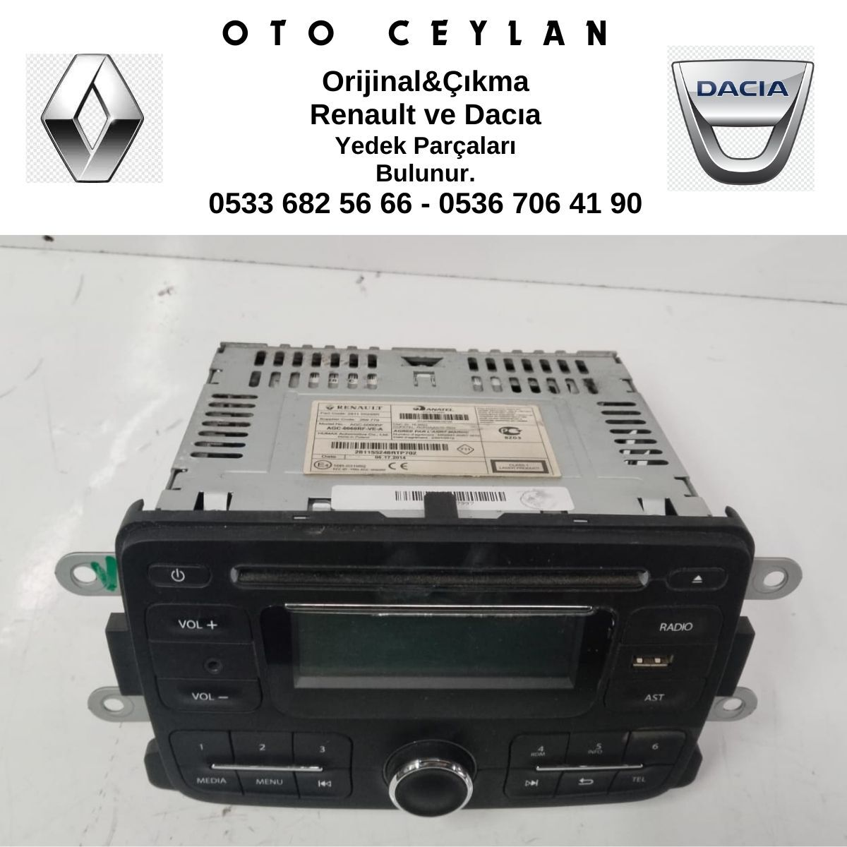 281156534R 281150954R DUSTER LOGAN SANDERO SYMBOL RADYO TEYP CD ÇALAR