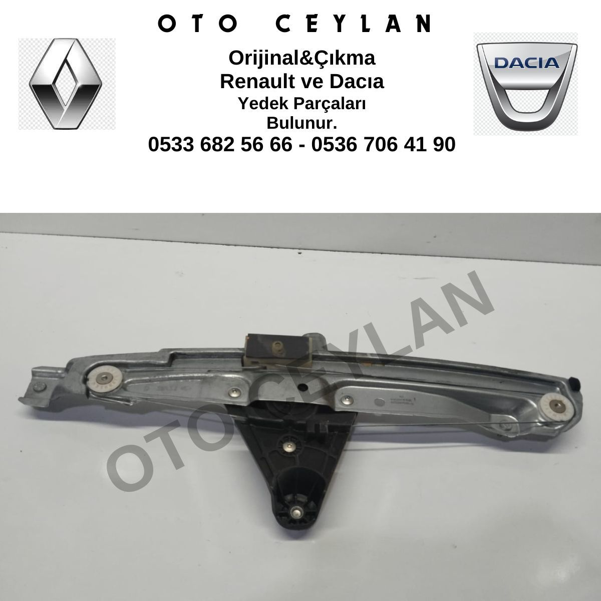 827208705R Sandero 3 Sağ Arka Otomatik Cam Krikosu Orijinal Çıkma