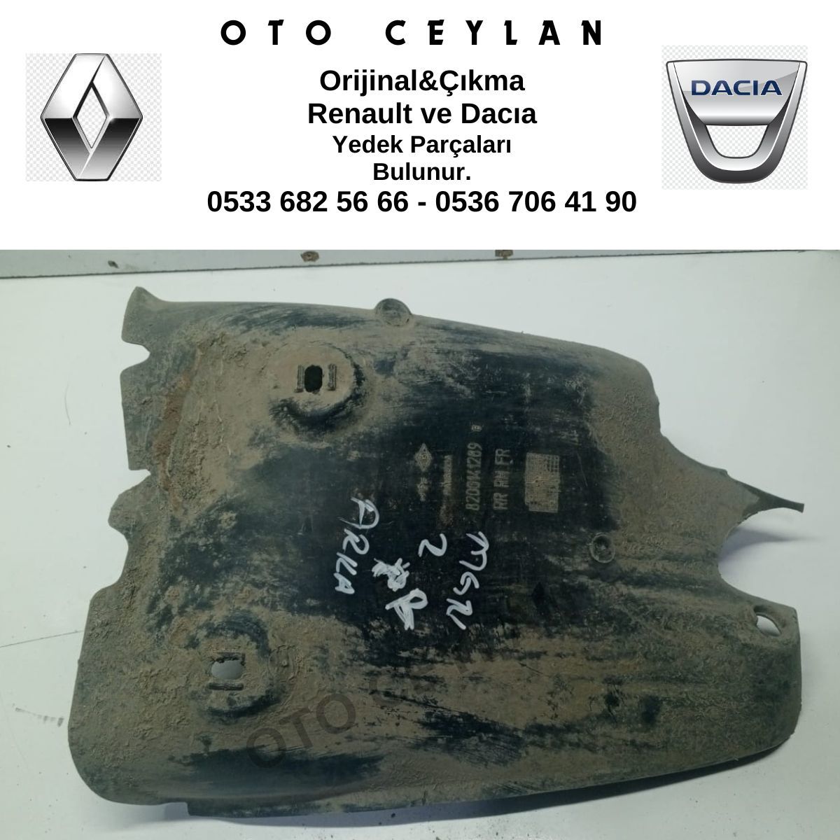 8200141289 Megane 2 Sağ Arka Çamurluk Davlumbazı Orijinal Çıkma