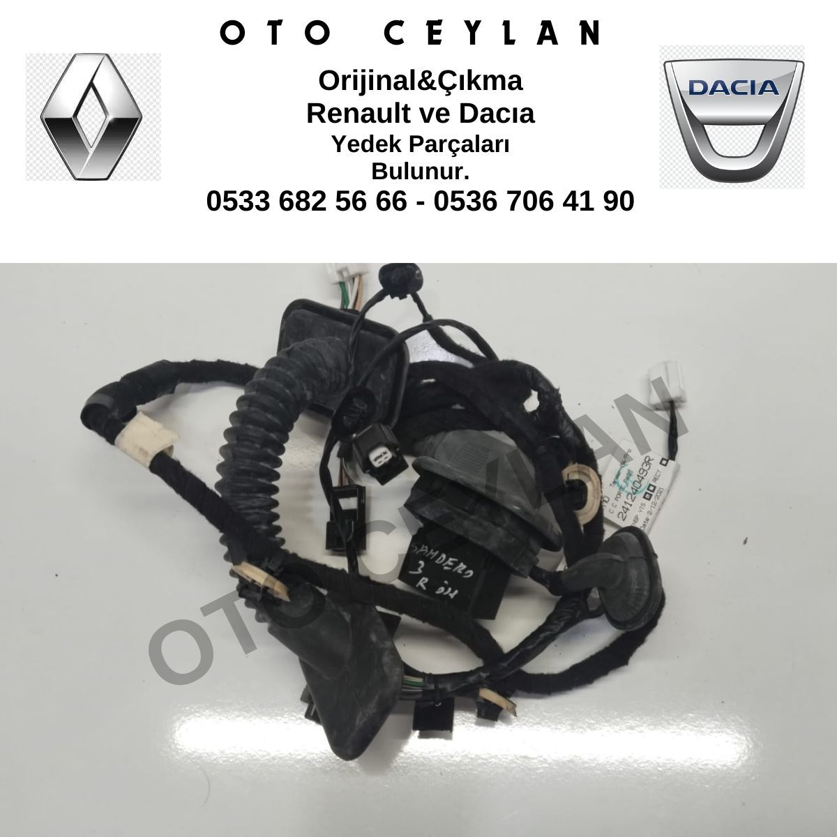 241240493R Sandero 3 Taliant Sağ Ön Kapı Tesisatı Orijinal Çıkma