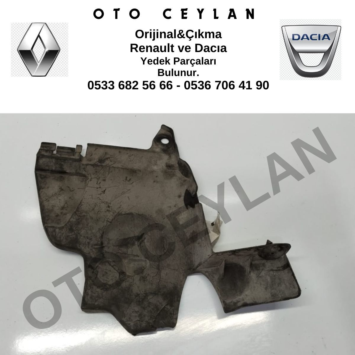 638302834R Dacia Duster Sağ Ön Davlumbaz Koruma Plastiği Çıkma Orijinal
