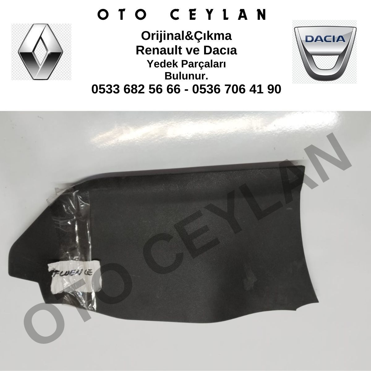 689312630R Megane 3 Sağ Konsol Yan Kapak Çıkma Orijinal