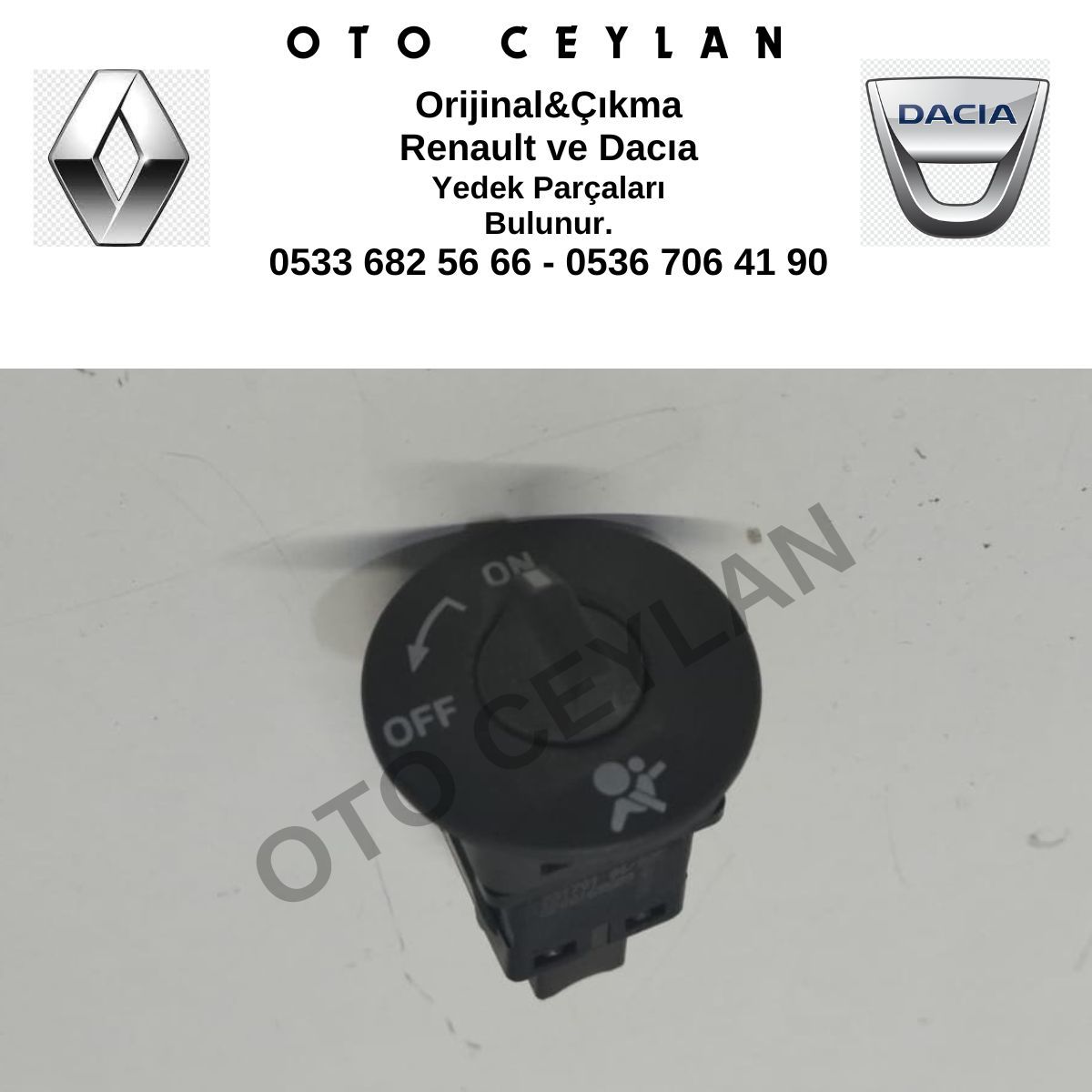 8200169589 Megane 2 Laguna 3 Airbag Açma Kapatma Tuşu Orijinal Çıkma