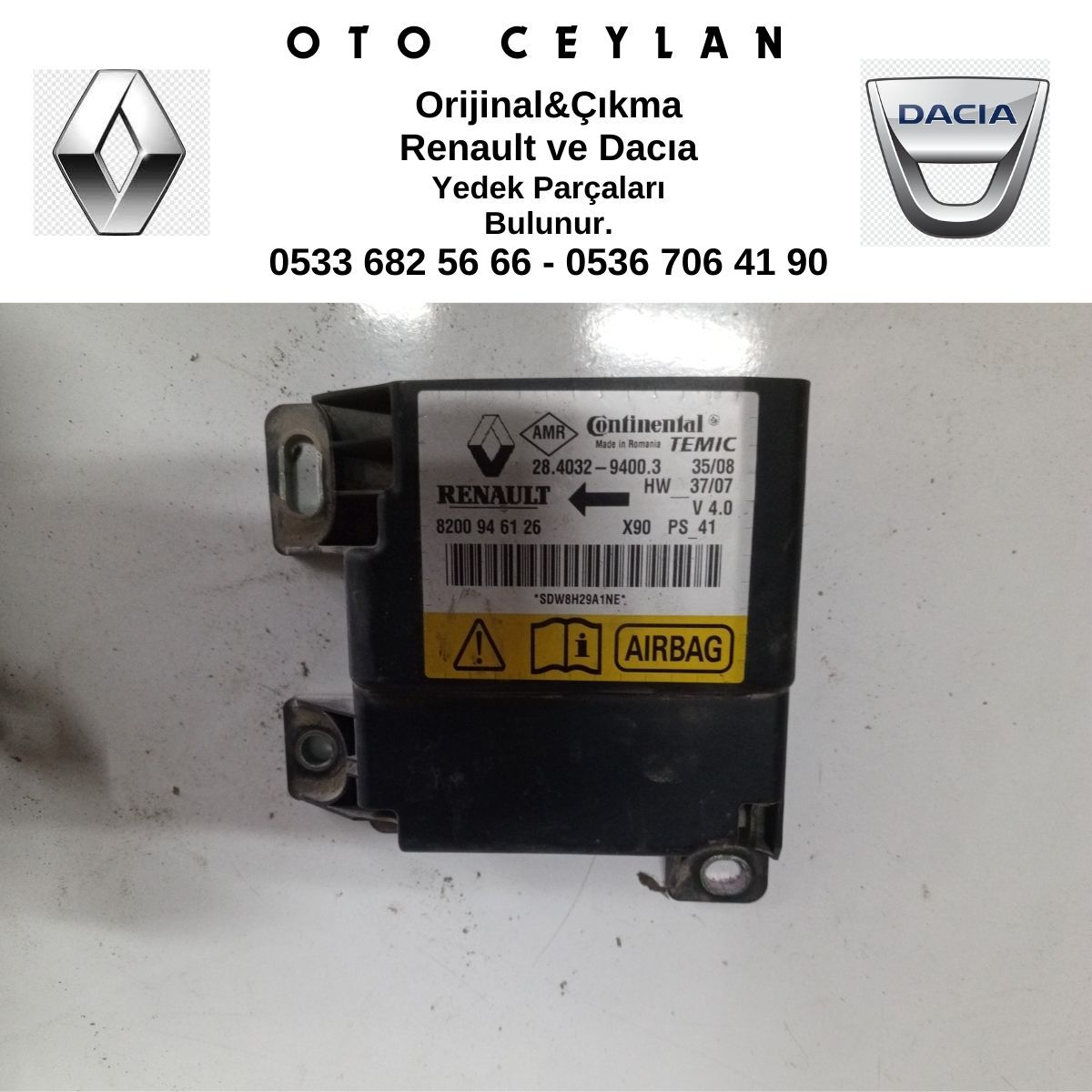 8200946126 LOGAN HAVA YASTIĞI AIRBAG BEYNİ ÇIKMA