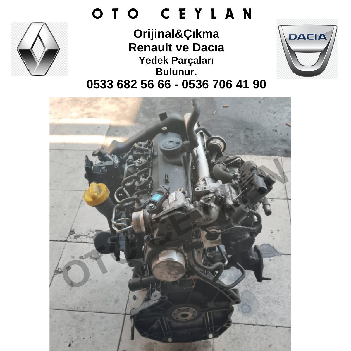 Symbol Clio 4 Motor Komple Euro 5 Alttan Turbolu 170.000 km Orijinal Çıkma