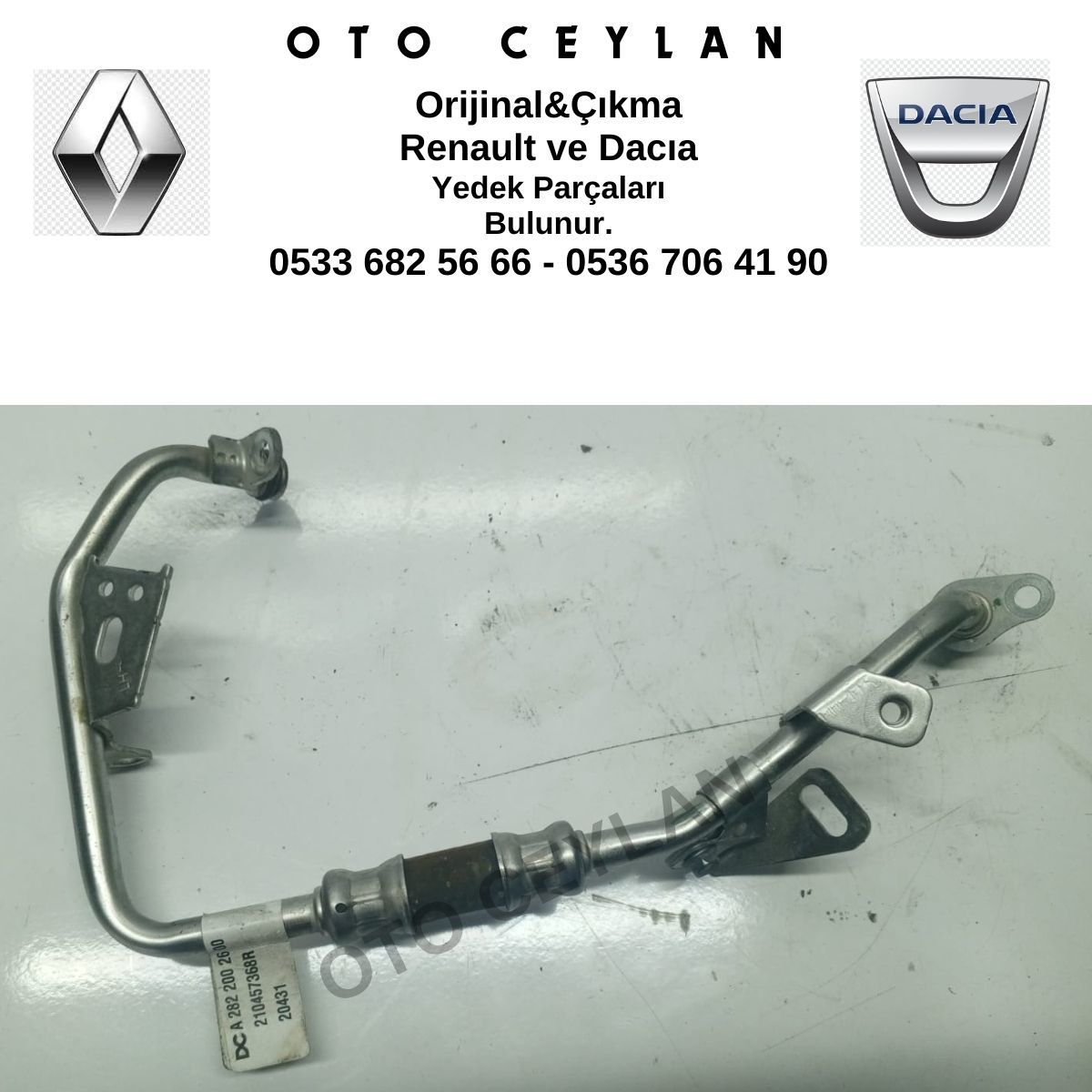 210457368R Captur Clio 5 Dokker Duster Turbo Kompresör Giriş Hortumu Orijinal Çıkma