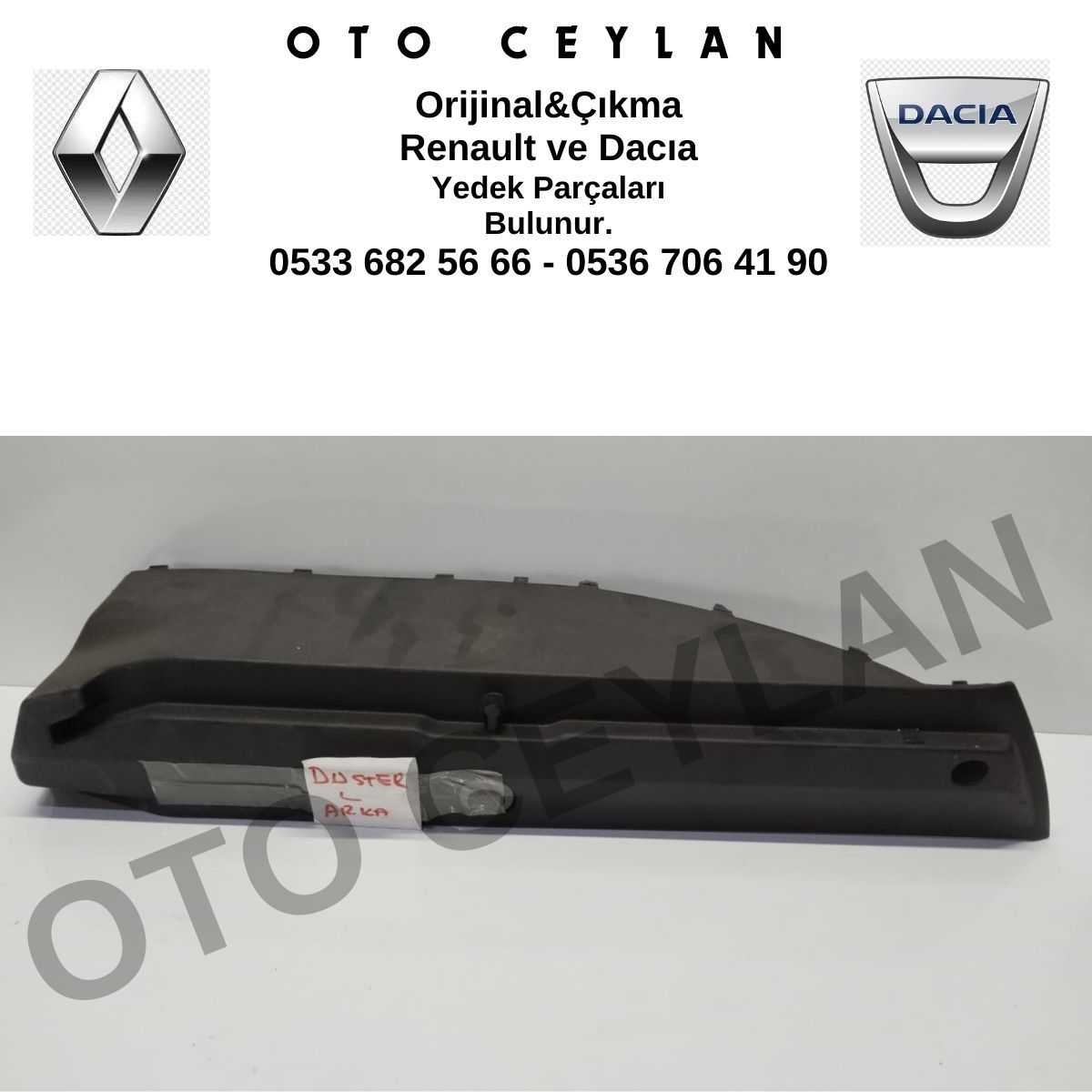 799115003R Duster Sağ Arka Bagaj Trim Çıkma Orijinal