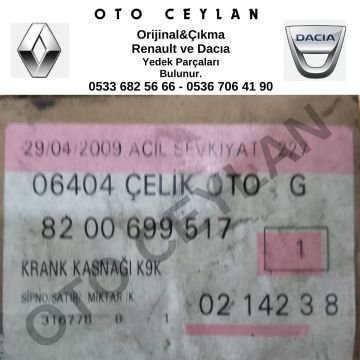 8200699517 Megane 2 Megane 3 Fluence Krank Kasnağı Orijinal Sıfır