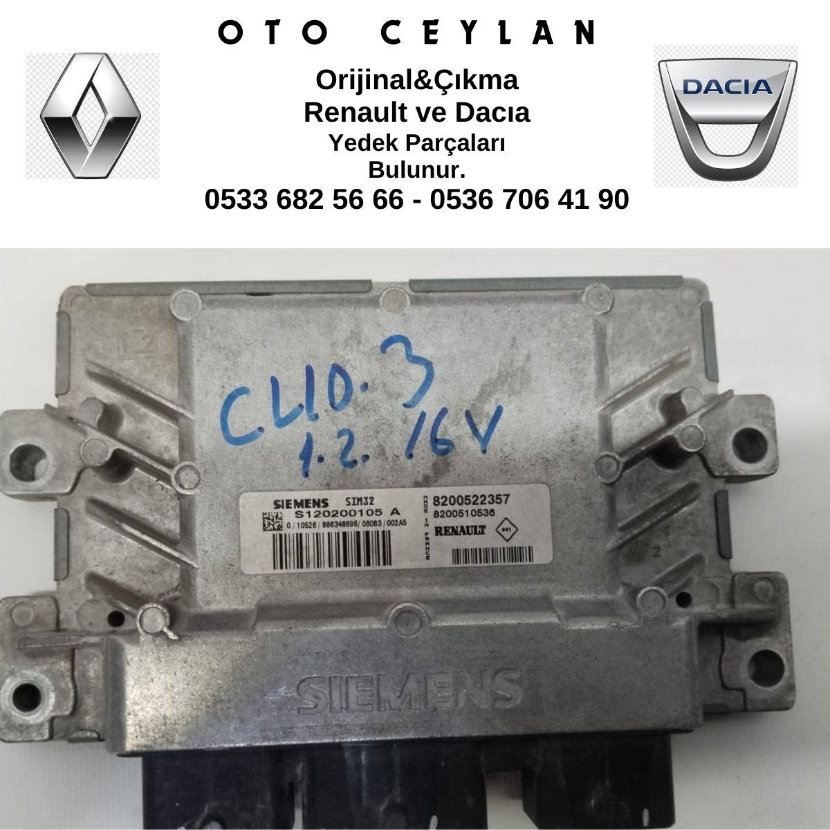 8200522357 Clıo III Beyin  Çıkma Orijinal