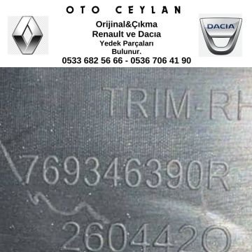 769346390R Sandero 3 İç Kasa Giydirmesi Çıkma orjinal