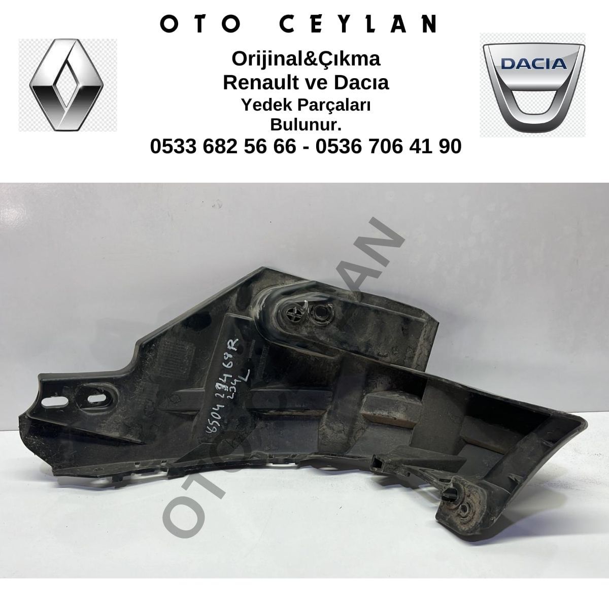 850423468R Fluence Sol Arka Tampon Bağlantı Ayağı Çıkma Orjinal