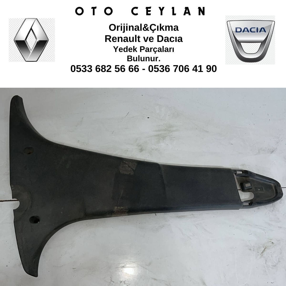 8200823419 Duster Sağ Orta Direk Kaplaması Çıkma Orjinal