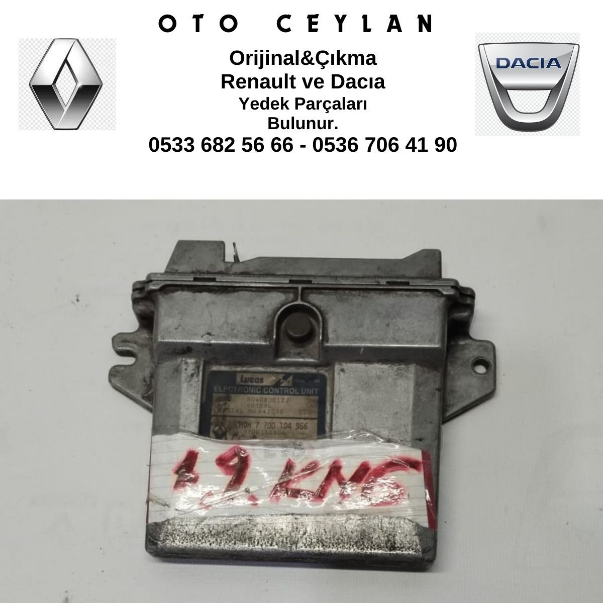 7700104956 Kangoo 1.9 Motor Beyni Çıkma