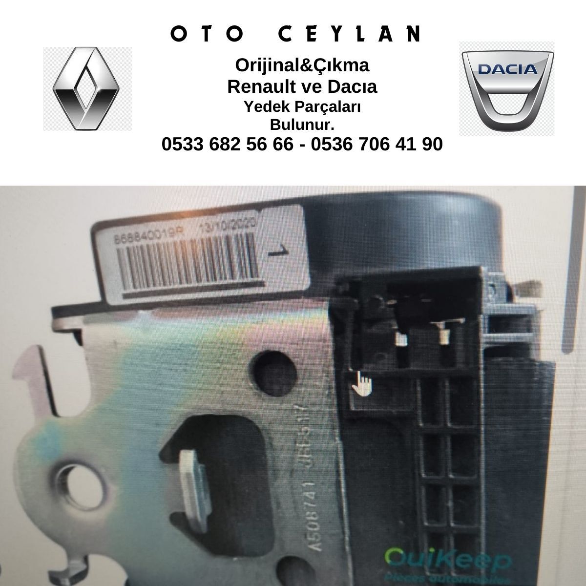 868840019R MASTER 3 SAĞ ÖN EMNİYET KEMERİ SIFIR