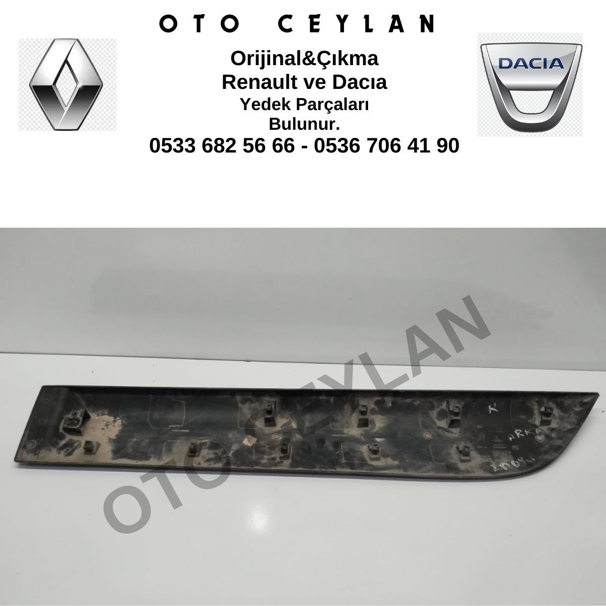 828764017R Dacia Lodgy Sağ Arka Kapı Bandı Çıkma Orijinal