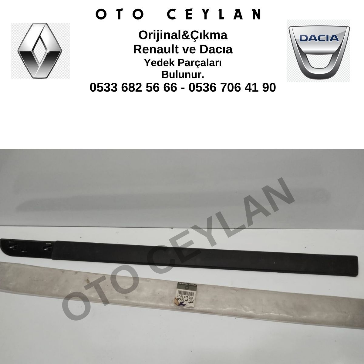 7701475248 Megane 2 Sağ Ön Kapı Bandı Sıfır Orijinal