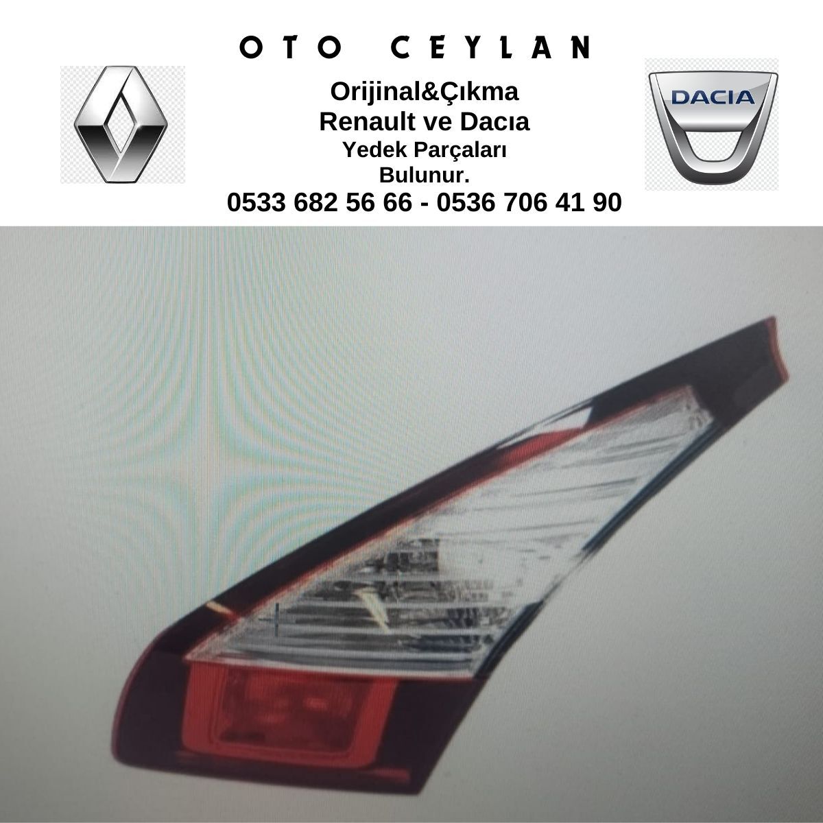 265500147R MEGANE 3 SAĞ İÇ STOP DARK