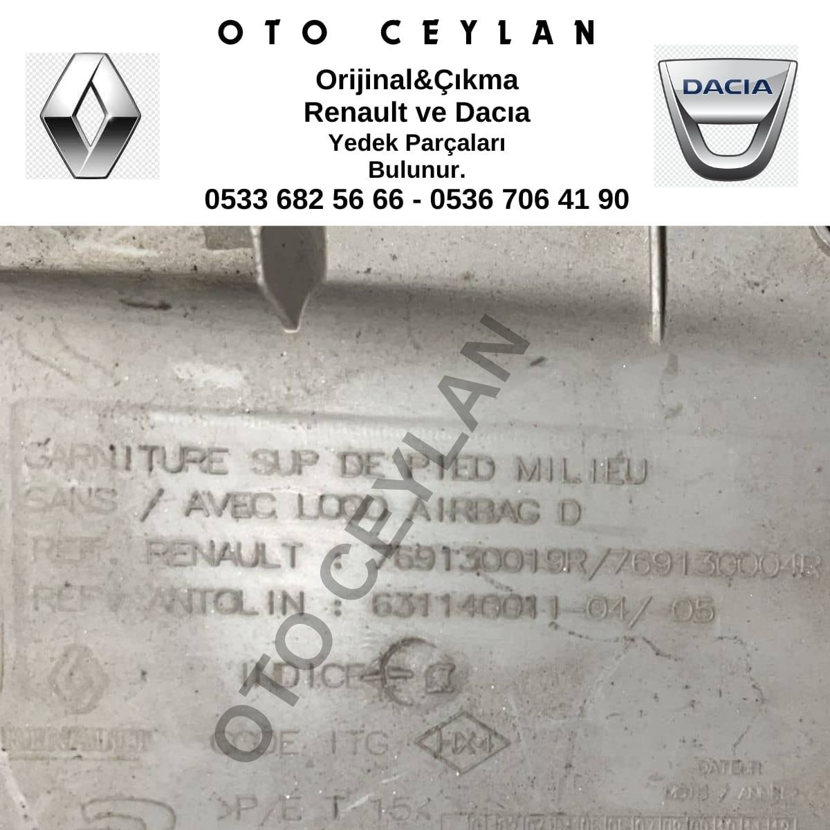 769130019R 769130004R Megan 3 Sağ Ön Direk Bakaliti Çıkma Orijinal