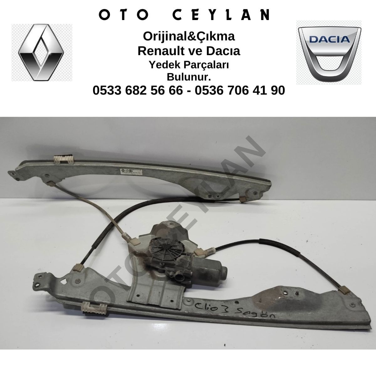 8200291147 Clıo 3 III Sağ Cam Krikosu Çıkma Orijinal