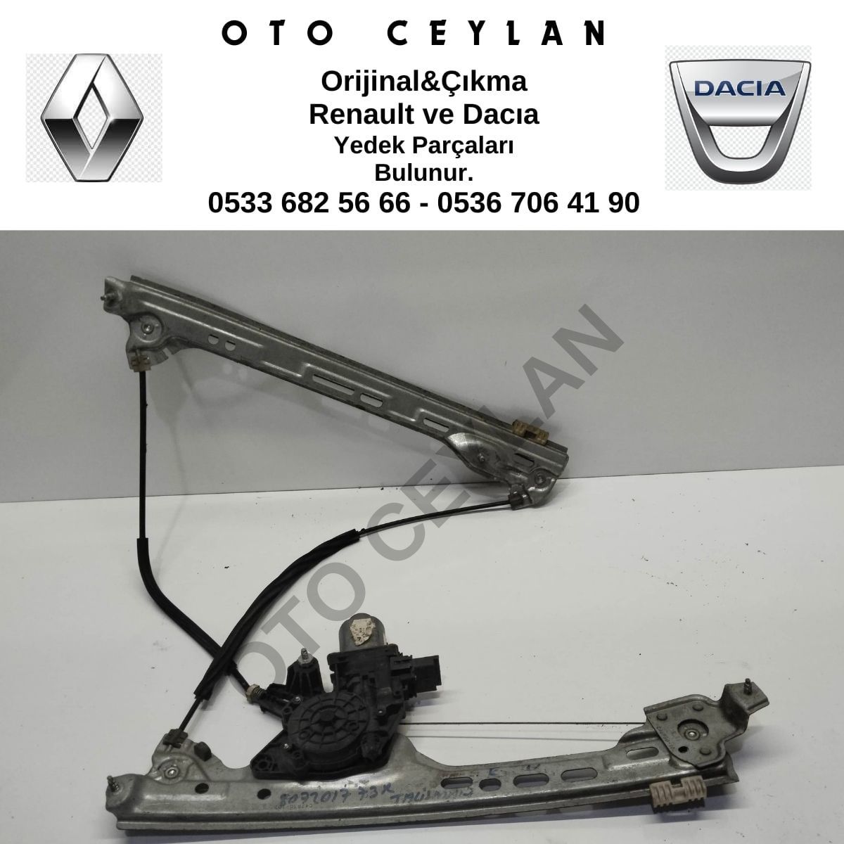 807201773R Talisman Sağ Ön Cam Krikosu Elektrikli Çıkma Orijinal