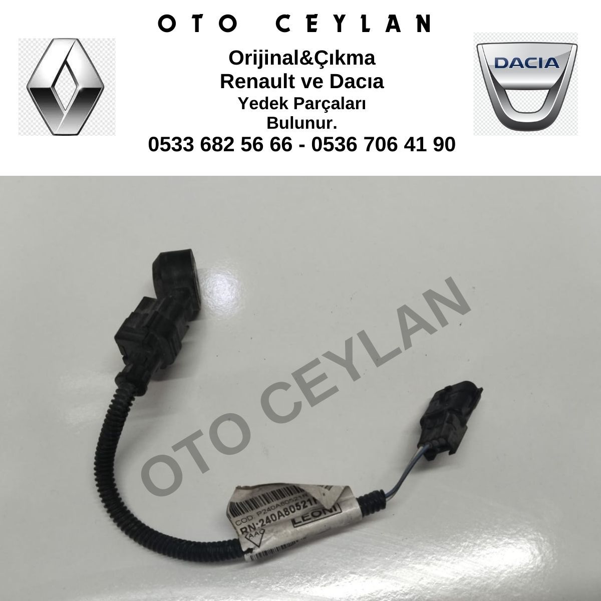 240A80521R Clio 5 Captur Vuruntu Sensör Tesisatı Orijinal Çıkma