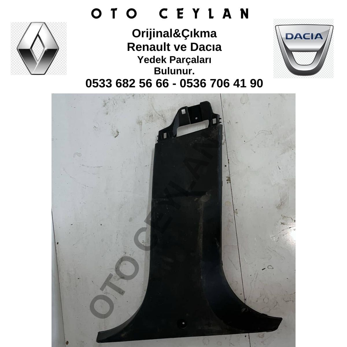 769150412R Tailant,Sandero 3,Jogger İç Direk Kaplaması Çıkma Orijinal