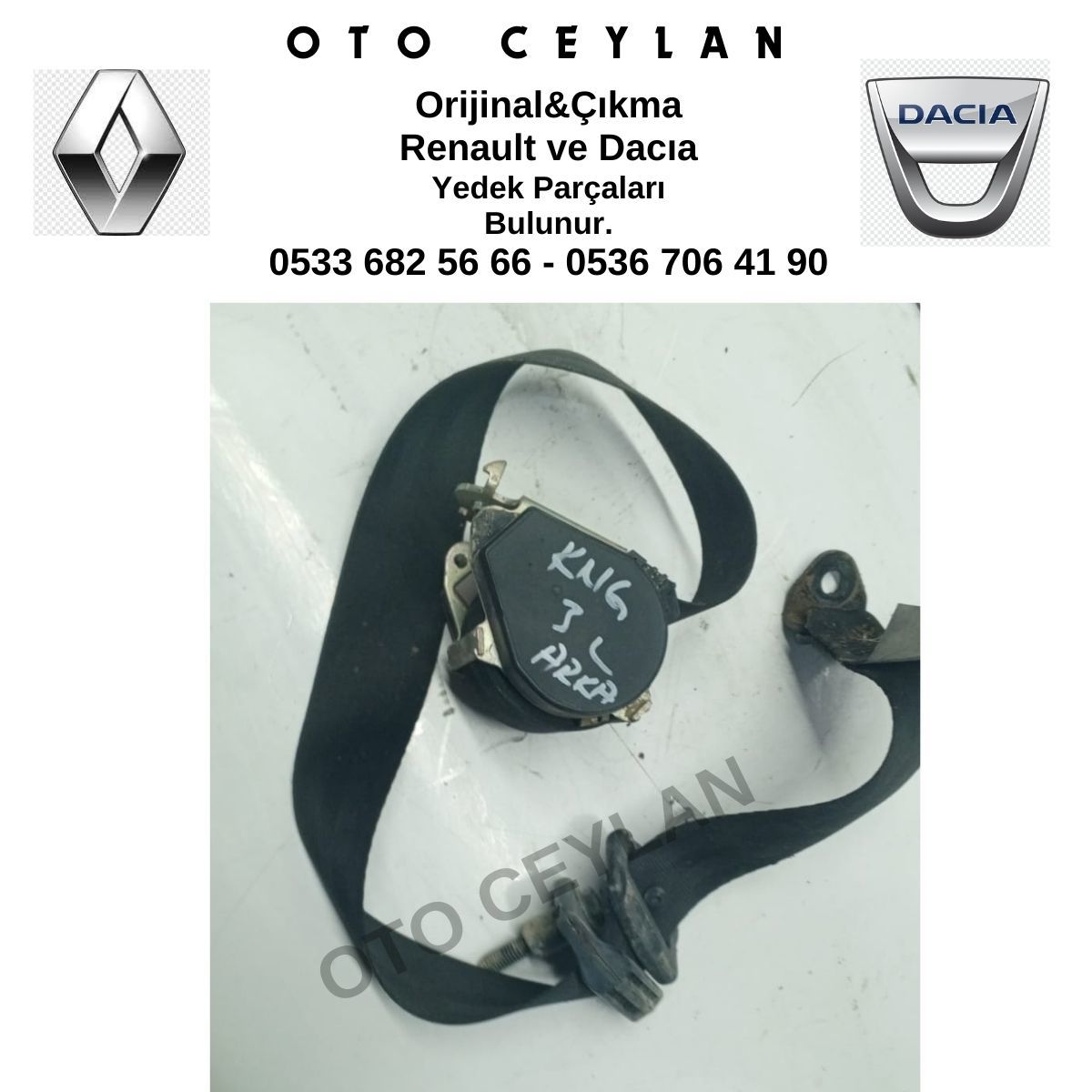 Kango Sol Arka Emniyet Kemeri Orijinal Çıkma