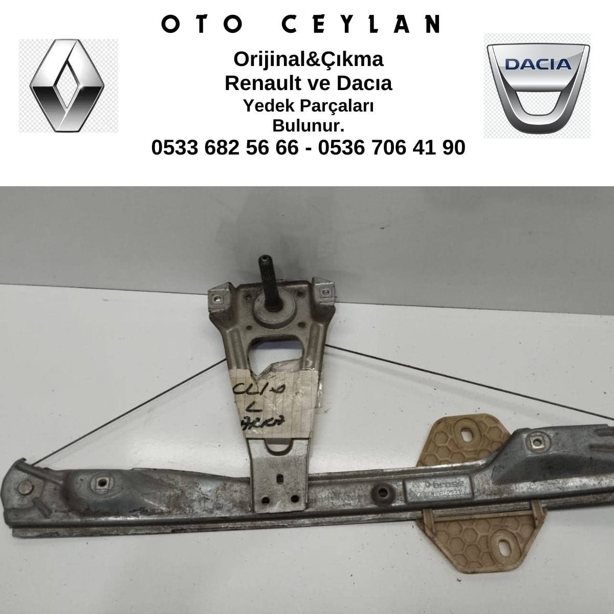 Clıo Sol Arka Cam Krikosu Çıkma Orijinal