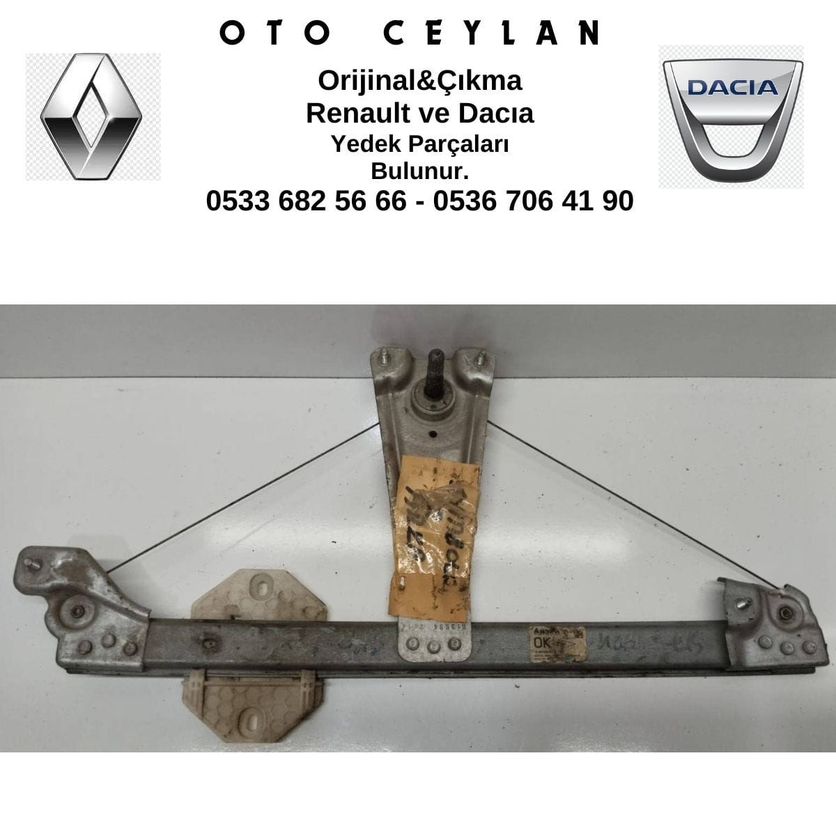 827202131R Sandero Sağ Arka Cam Krikosu Çıkma Orijinal