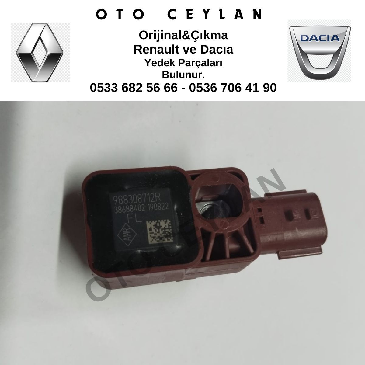 988308712R Duster XJD Yan Hava Yastık Airbag Kaptörü Sensörü Sıfır Orijinal