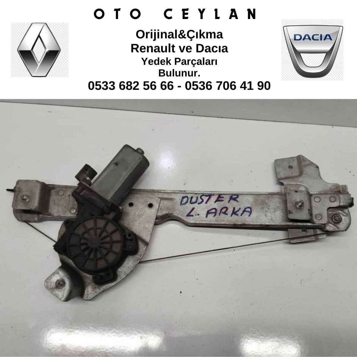 8200733833 Duster Sol Arka Cam Krikosu Çıkma Orijinal