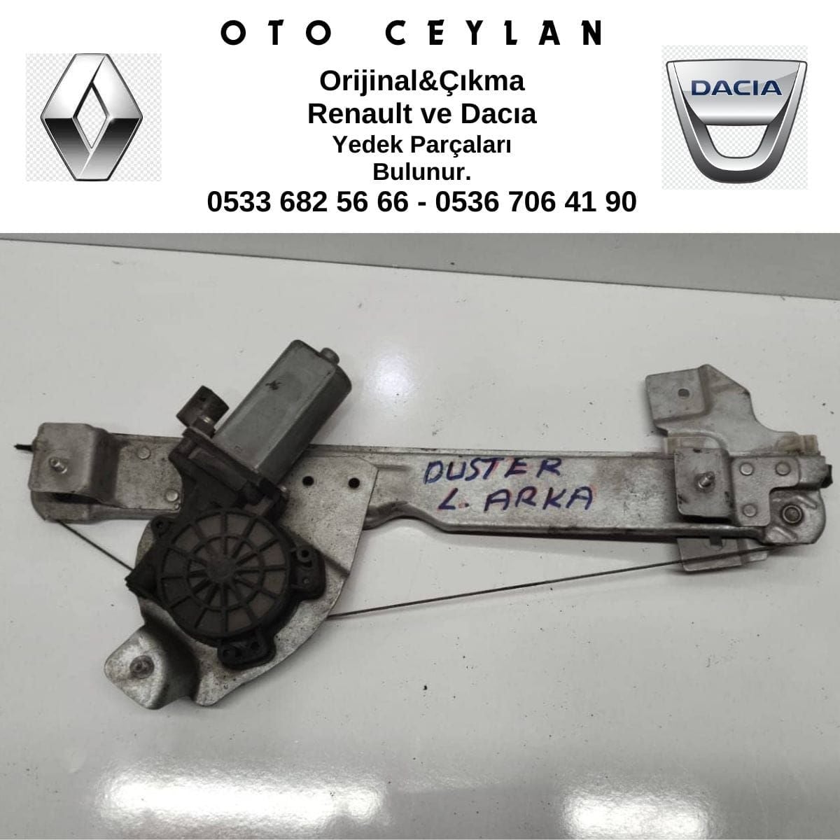 8200733833 Duster Sol Arka Cam Krikosu Çıkma Orijinal