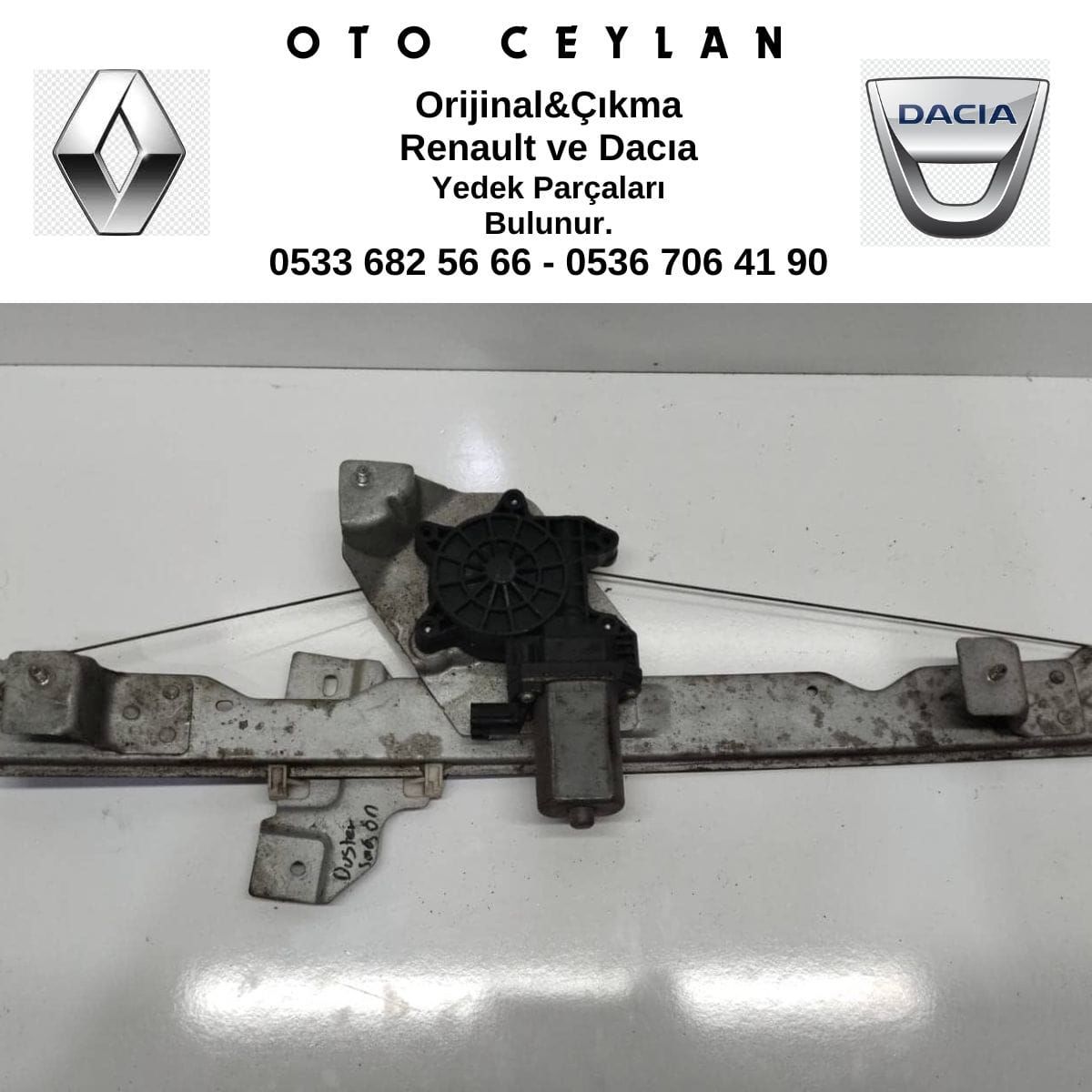 807206838R Duster Sağ Ön Kapı Cam Krikosu Çıkma Orijinal