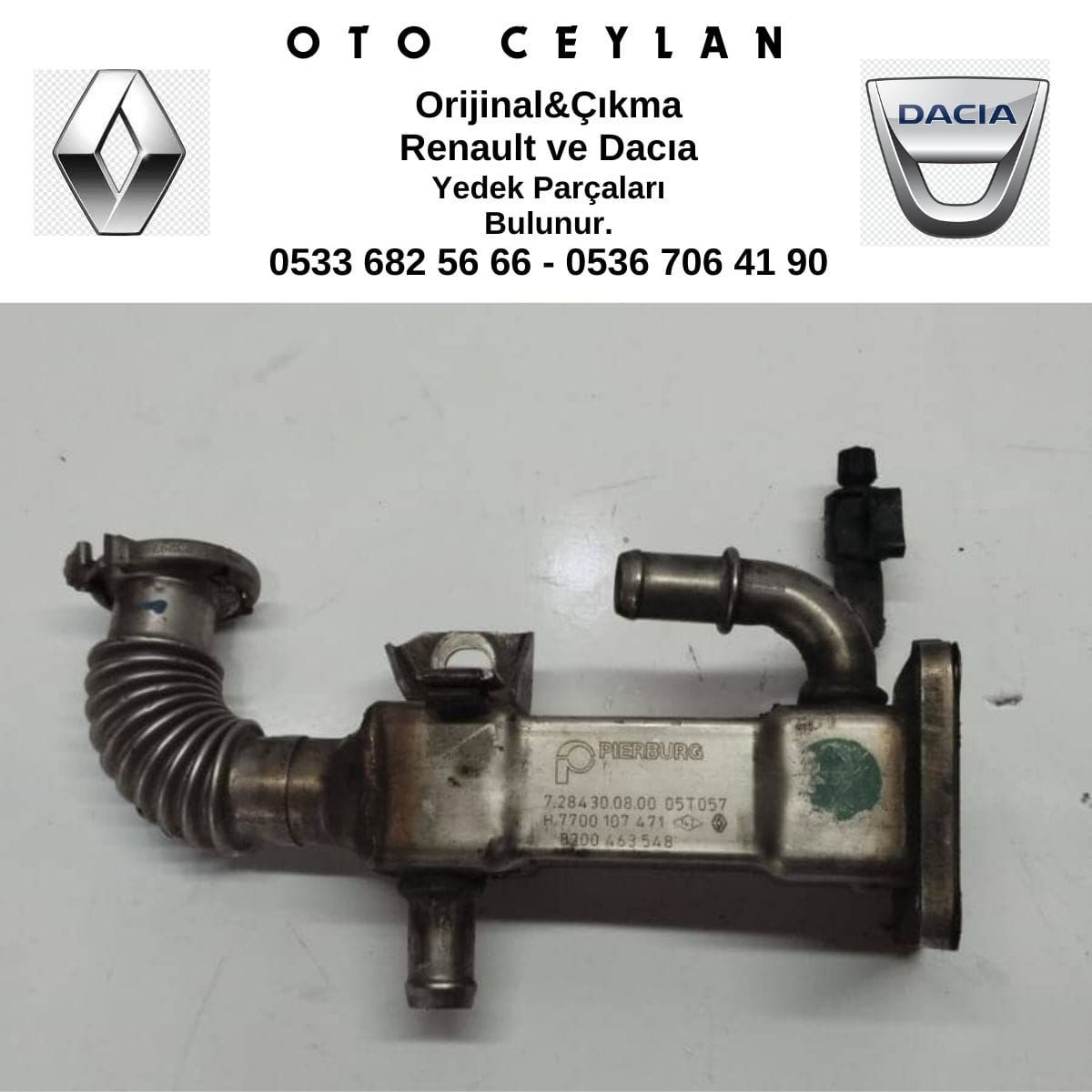 8200463548 Scenıc 2 EGR Soğutucu Çıkma Orijinal