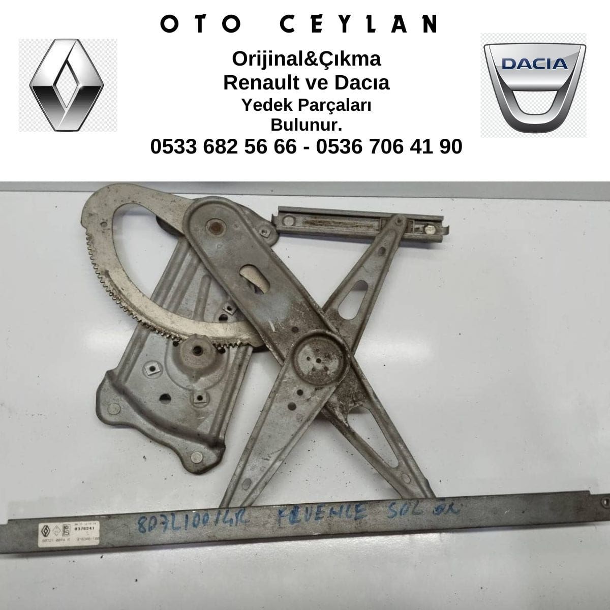 807210014R Fluence Sol Ön Cam Krikosu Çıkma Orijinal